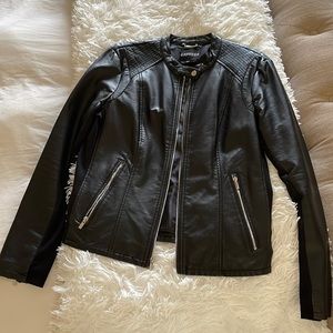 Express Faux-Leather Moto Jacket
